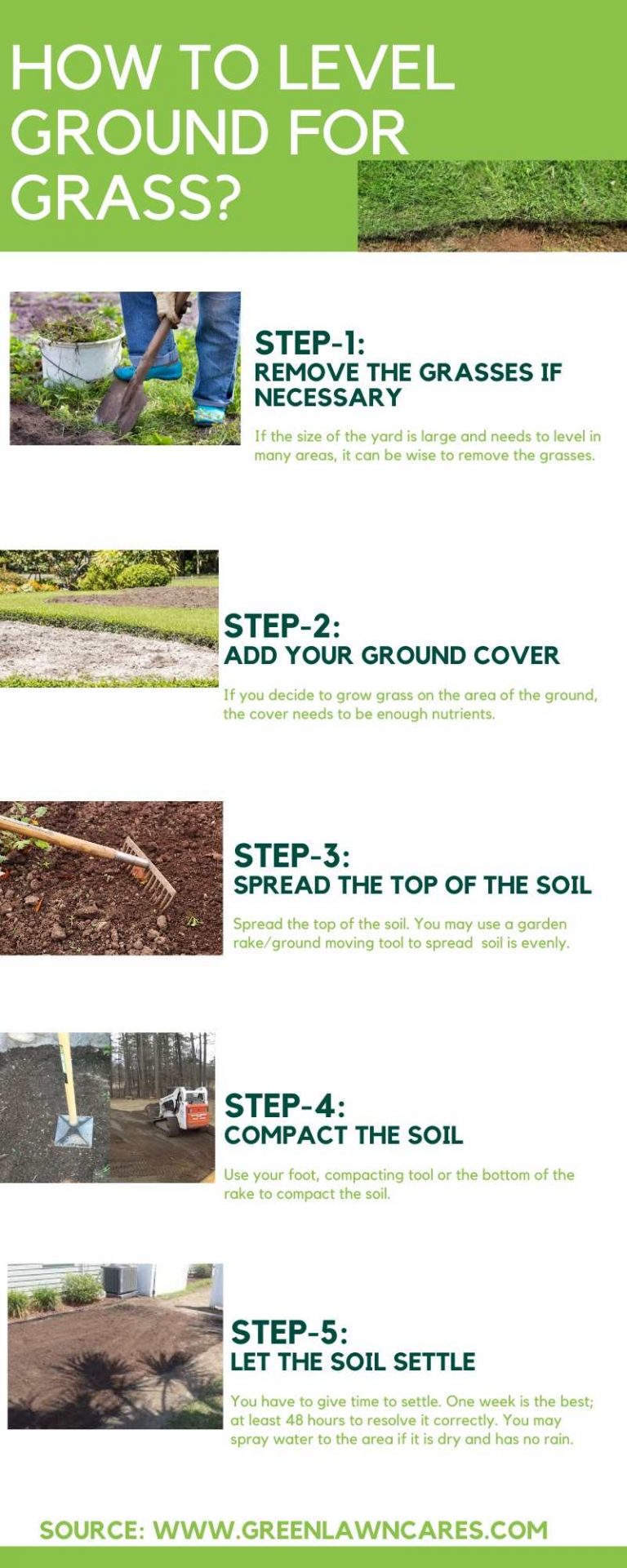 How to Level Ground for Grass? Green Lawn Cares