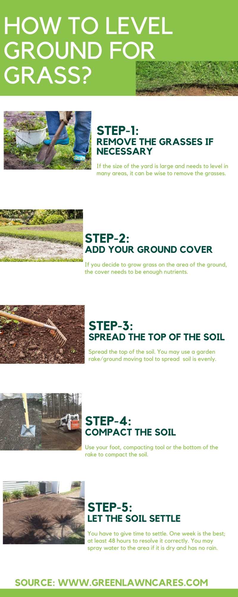 How to Level Ground for Grass? Green Lawn Cares